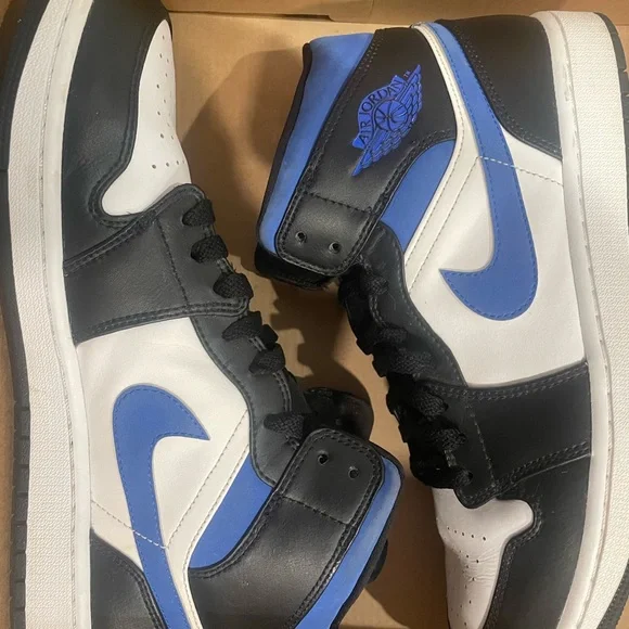 Jordan 1 Mid white black racer blue - Picture 3 of 10